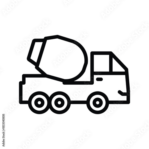 Cement mixer truck icon