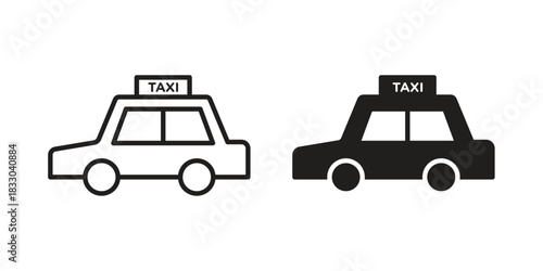 Taxi icon silhouette abstract design. vector clipart designs