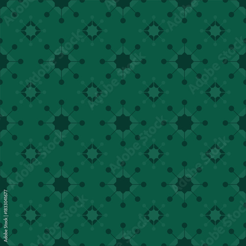 Dark green seamless pattern, Christmas background, vector illustration.
