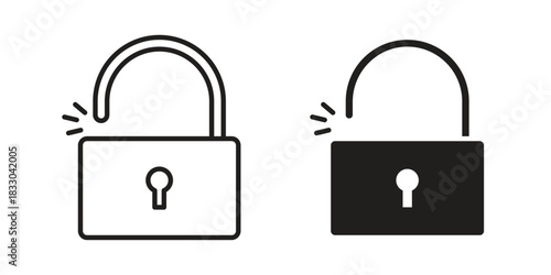 Unblocked icon silhouette abstract design. vector clipart designs