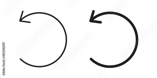 Undo icon silhouette abstract design. vector clipart designs