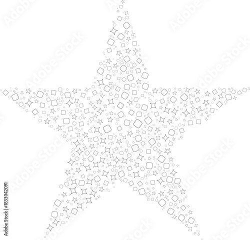 Star Shape Composed of Geometric Forms Abstract Illustration Decorative Element Design Concept for Celebrations and Awards Minimalist Style Composition Graphic Resource