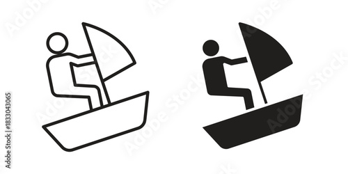 Windsurf icon silhouette abstract design. vector clipart designs