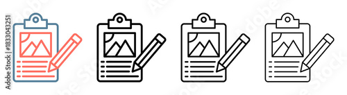 Content Plan Icon Collection Set Different Style