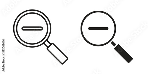 Zoom out icon silhouette abstract design. vector clipart designs