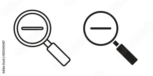 Zoom out icon silhouette abstract design. vector clipart designs