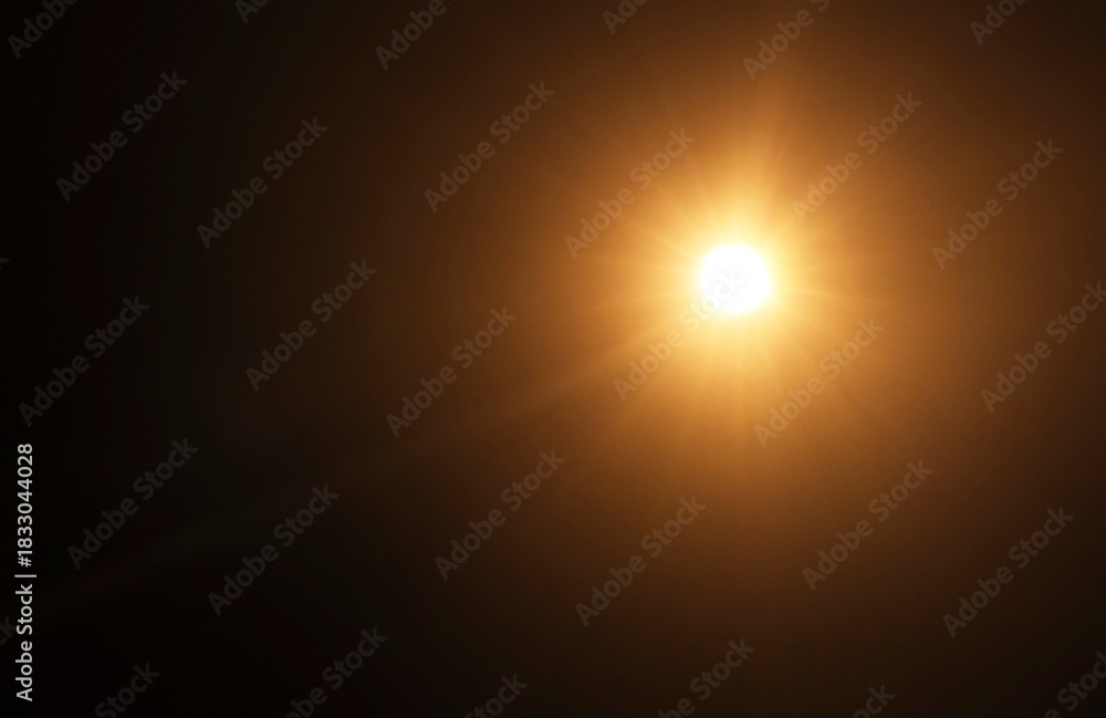 Obraz premium Sun rays beams sunrays with bokeh on yellow golden gold sky background. Summertime summer season picture with sunburst sunbeams. Bright sunny illustration Abstract colorful banner template. sunburst