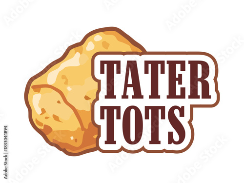 Tater tots logo vector letter illustration