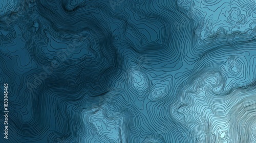 Wallpaper Mural Ocean depth map with contour line Torontodigital.ca