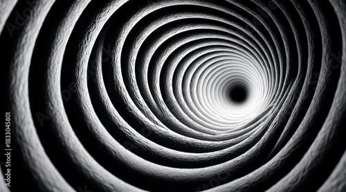 Abstract spiral pattern creating a sense of depth and visual illusion