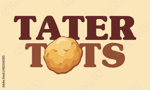Tater tots logo vector letter illustration