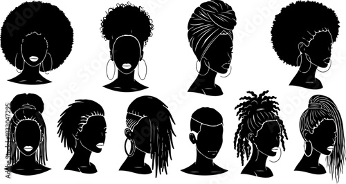 Elegant Afro Silhouette Women Collection Set