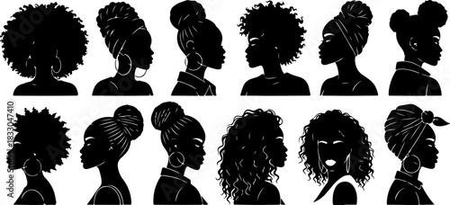 Black Woman Silhouette Hairstyles Collection