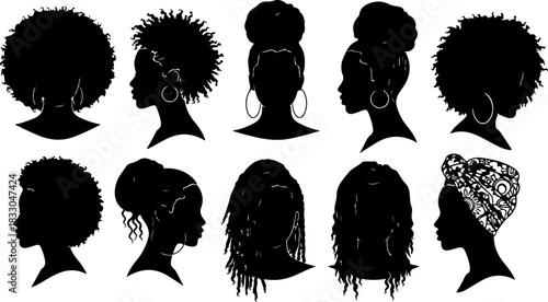 Black Woman Silhouette Hairstyles Collection
