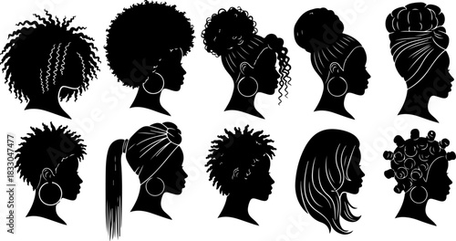 Black Woman Silhouette Hairstyles Collection