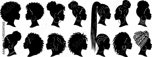 Black Woman Silhouette Hairstyles Collection