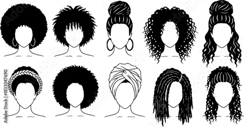 Elegant Afro Silhouette Women Collection Set