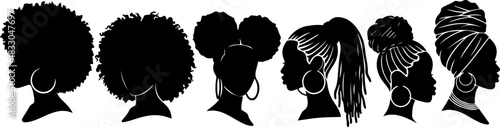 Black Woman Silhouette Hairstyles Collection