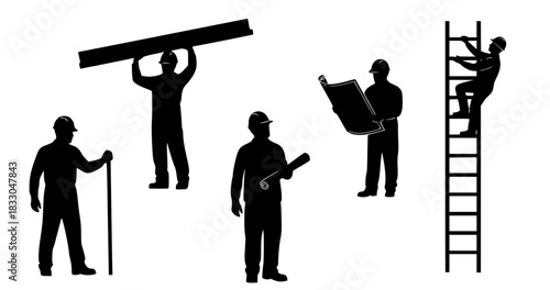 silhouette vectors construction engineer