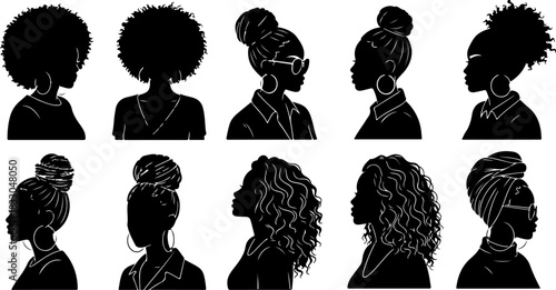Black Woman Silhouette Hairstyles Collection