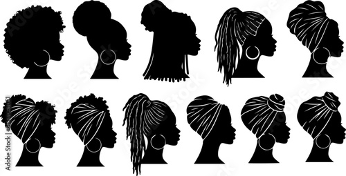 Black Woman Silhouette Hairstyles Collection