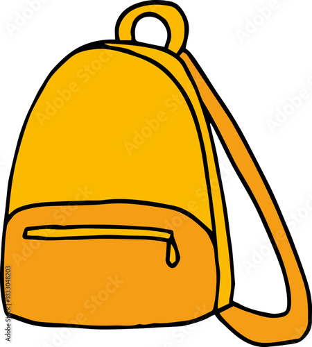 Stylish yellow backpack on a white background.eps