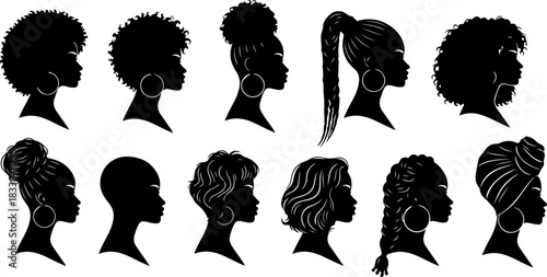 Black Woman Silhouette Hairstyles Collection