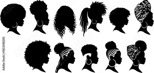 Black Woman Silhouette Hairstyles Collection