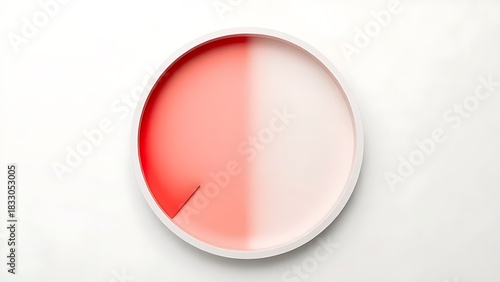 decimal. A geometric circle with a sharp gap, the imperfection in red on a minimalist background. wellbeing guides, coaching materials, designed for mental health education and mindfulness programs.