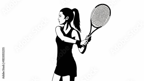 girl with tennis racket