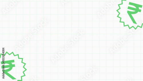 Green Rupee Symbol Background – Clean Money & Finance Template
