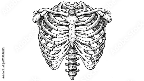 Anatomical Heart Rib Cage Art: Vintage Engraving & Gothic Love Symbol