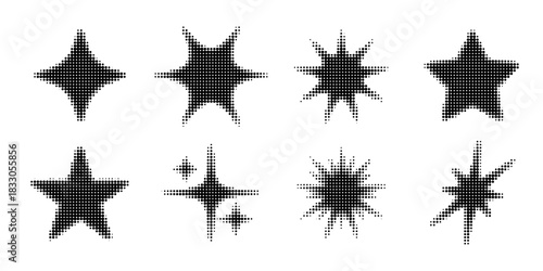 Set of black halftone dots backgrounds. vector modern dots halftone arts. modern