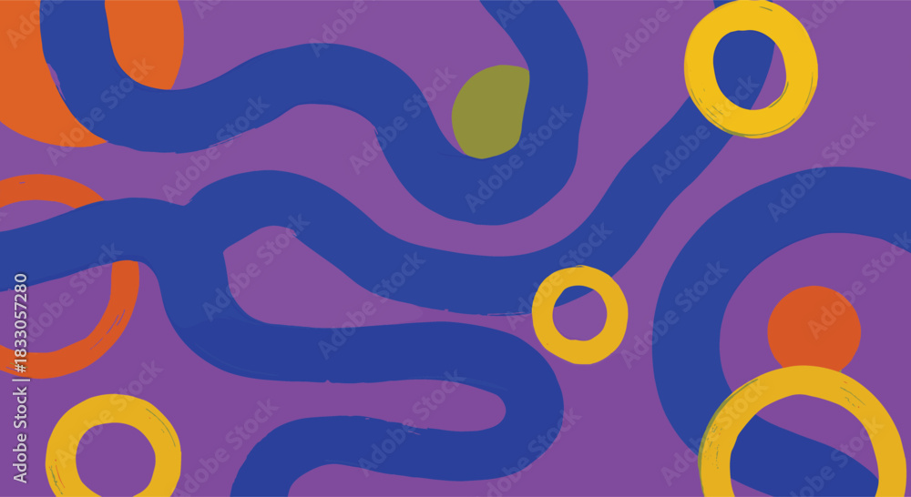 Obraz premium Vibrant abstract art with flowing shapes for a modern design, perfect for backgrounds and creative projects with a playful, artistic feel