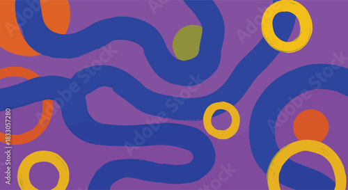 Vibrant abstract art with flowing shapes for a modern design, perfect for backgrounds and creative projects with a playful, artistic feel