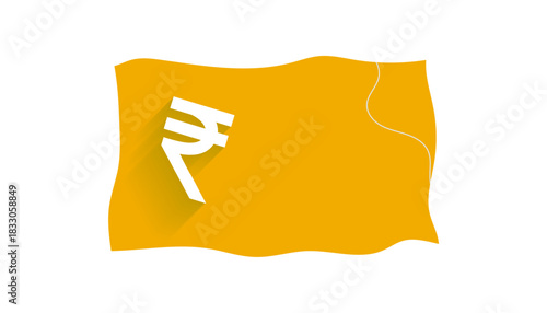 Yellow Rupee Symbol Background  Clean Currency & Finance Template