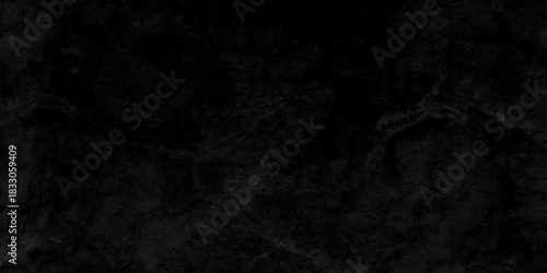 Black dark grunge stone texture with rough, natural crack wall surface background. uneven pattern resembling weathered black rock or charcoal. Panorama black canvas slate texture. marble background.