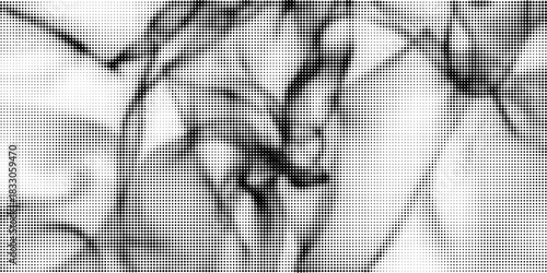 Grunge halftone gradient background. Faded grit noise texture. White and black sand wallpaper. Retro pixelated backdrop. Anime or manga style comic overlay. graphic design textured template modern