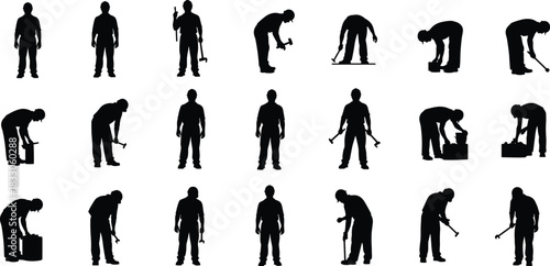 Vector boat and ship black silhouette set collection, fishing vessel, yacht, and sailboat for sea travel, water transport, and marine leisure design illustration.