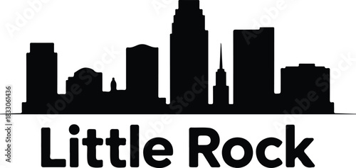 Little rock arkansas city skyline silhouette