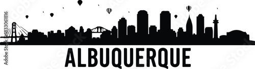 Albuquerque new mexico city skyline silhouette vector art
