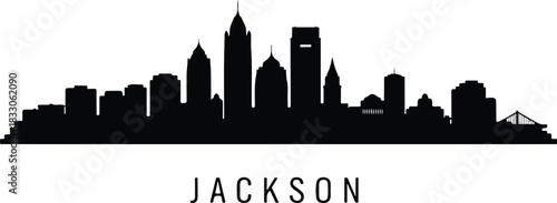 Jackson mississippi skyline silhouette black and white
