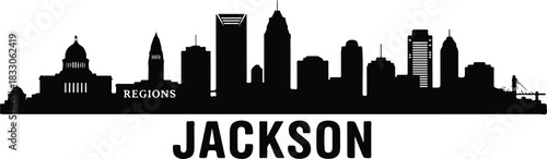 Black silhouette of the jackson mississippi skyline