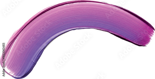 Abstract Purple Paint Stroke with Gradient Effect on White Background.