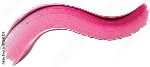 Pink lipstick or paint smear swatch isolated on a white background.