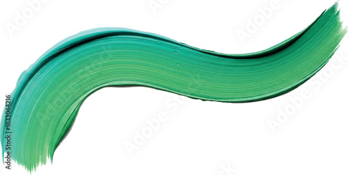 Vibrant Green Paint Stroke Isolated on White Background.