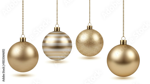 Gold christmas ornaments hanging holiday decorations christmas balls decor