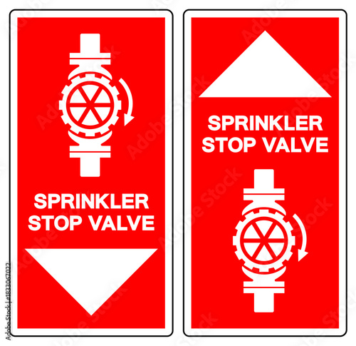 Sprinkler Stop Valve Symbol Sign, Vector Illustration, Isolate On White Background Label.EPS10