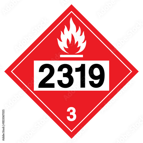 UN2319 Flammable Liquid Symbol Sign, Vector Illustration, Isolate On White Background, Label.EPS10