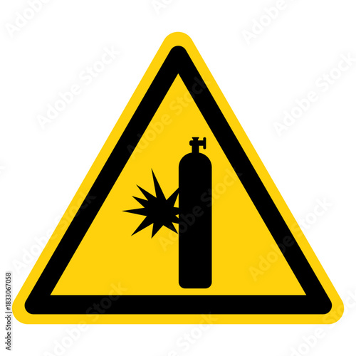 Cylinder Contain Exposive Gas Symbol Sign,Vector Illustration, Isolated On White Background Label.EPS10